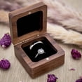 thumbnail image 5 of MUUJEE Double Ring Box - Engraved Square Wooden Walnut Ring Case Box for Wedding Ceremony Engagement Proposal, Ring Bearer Gift Ideas (Plain Box), 5 of 6