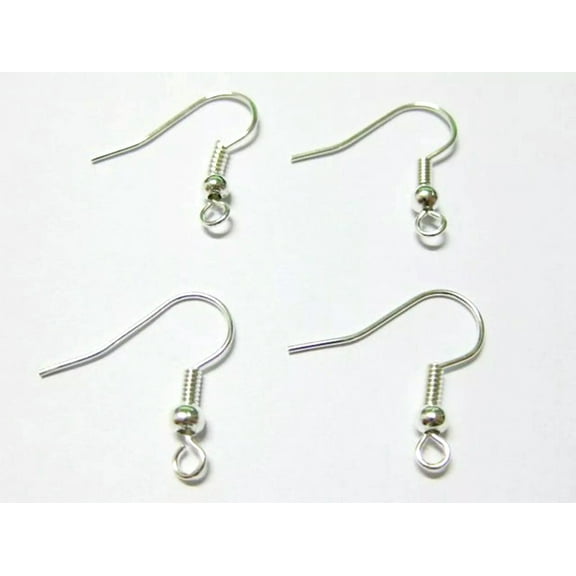 U8MO 1000pcs Silver Plated Earring Fish Hook Coil Earwire Ear Wire Jewelry Finding