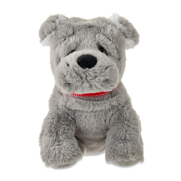 Medium Sitting Bulldog Plush, Gray, 10", Valentine's Day by Way To Celebrate