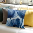 thumbnail image 3 of SHANXI Modern Floral Rose Blue Decorative Pillowcase - Comfortable Square Cushion for Couch, Bedroom, and Apartment Decor 18x18in, 3 of 5