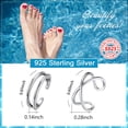 thumbnail image 3 of ChainsProMax Womens Toe Rings Sterling Silver Beachy Ring 2 Pcs Adjustable Open 925 Silver Toe Rings Set, 3 of 7