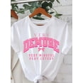 thumbnail image 1 of Spring/Summer Fashion Top - Very Demure Print Crew Neck T-Shirt - Short Sleeve, Regular Fit, Knit Polyester, Butterfly Knot, 1 of 7