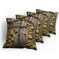 thumbnail image 5 of Ambesonne Rustic Throw Pillow Cover 4 Pack, Yellow Farmhouse Romance, 16", Mustard Taupe Caramel, 5 of 7