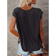 thumbnail image 4 of LAVA Women's Cap Sleeve Tank Tops Casual Loose Fits Basic T-Shirts (Black, XL), 4 of 11
