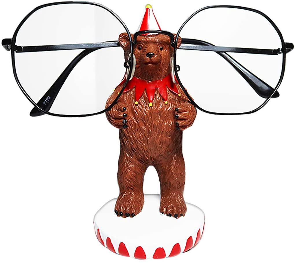 IBWell Pug Dog Eyeglass Holder Stand - Funny Resin Glasses Display For Desk Or Home
