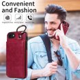 thumbnail image 5 of Nalacover for iPhone 7/8/SE 2020/SE 2022 Wallet Case with Card Slots & Metal Finger Ring, Durable PU Leather Back Double Magnetic Botton Flip Kickstand Purse Shockproof Phone Case,Red, 5 of 10