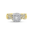 thumbnail image 2 of 14kt Yellow Gold Princess Diamond Bridal Wedding Ring Band Set 1/2 Cttw, 2 of 2