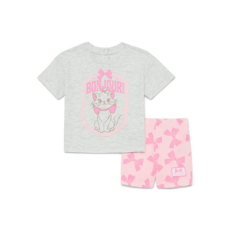 Disney Classics Marie Baby Girls Graphic Tee and Shorts Set 2-Piece