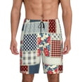 thumbnail image 2 of Picia Patchwork In Country Style Pajama Shorts for Men, Men's Pajama Bottoms, Sleepwear,Short Pajama Pants-Medium, 2 of 9