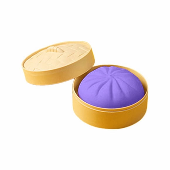 YWIYIUD 1PC Colorful Dumpling StressBalls with Steamer Box Soft Decompression SqueezeDough Anxiety and Stress Reliefing Toys Birthday Holiday Present for Teens and Adults