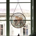 thumbnail image 3 of Small Christmas Gift - Bear Moonlight Xmas Stained Glass Hanging Ornament - Minimal Holiday Tree Decor, Christmas Gift for Mom, Dad, Friends, 3 of 3