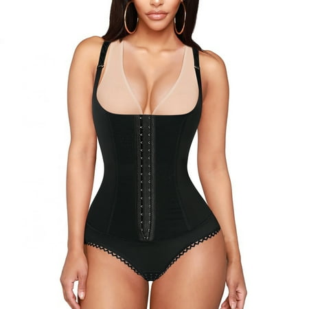 

Eleady Underbust Faja Full Body Shaper Slimmer Butt Lifter Panties Waist Trainer Corset Tummy Control Shapewear Bodysuit for Women (Black Large)