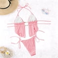 thumbnail image 4 of HUAXUN Women's Bikini Swimsuits V Neck Cross Twist Front Women Bikini Adjustable Spaghetti Straps Bathing Suit 2 Piece Swimsuit Tummy Control Bathing Suit, 4 of 5