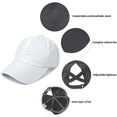 thumbnail image 3 of Gorra de béisbol ZHAOCHENG unisex anti UV con cola de caballo para correr Blanco circunferencia de la cabeza 57-60 cm, 3 of 5