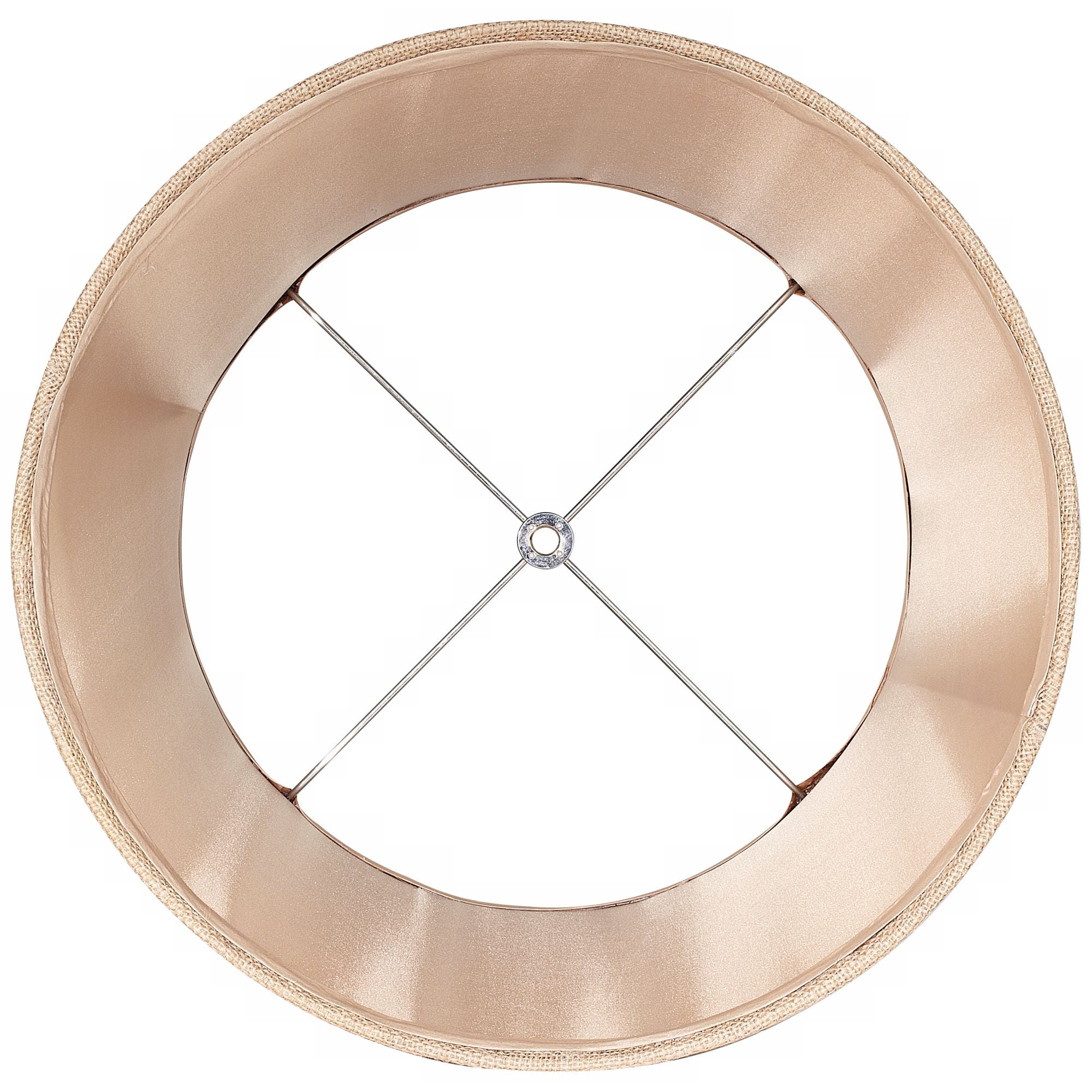 Springcrest Natural Burlap Medium Drum Lamp Shade 13" Top x 16" Bottom x 11" Slant x 10.75" High (Spider) Replacement with Harp and Finial