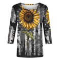 thumbnail image 4 of Fiudx Camisas de Mujer Moda Mujer Impresión Cuello Redondo Manga 3/4 Camiseta Pulóver Blusa Superior, 4 of 4
