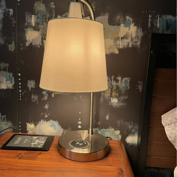Surise  19.7" Beside Table Lamp with Wireless Charging and USB port - 19.7