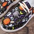 thumbnail image 6 of YLYL Women's Fashion Halloween Canvas Sneakers 2025 Pumpkin Ghost Print Low Top Lace up Walking Flat Shoes, 6 of 9