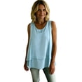 thumbnail image 5 of Babysbule Women's Sleeveless Round Neck Double Layer Tank Top Asymmetrical Hem Loose Fit Casual Summer Blouse for Women, 5 of 8