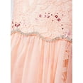 thumbnail image 6 of Mufeng Big Girls Chiffon Rhinestone Wedding Flower Girl Dresses Sleeveless High-Low Princess Prom Formal Dance Party Coral Pink 16, 6 of 9