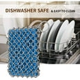 thumbnail image 3 of Cast Iron Chainmail Scrubber,Upgraded Iron Skillet Cleaner with Scouring Cloth,For Castiron Pan Griddle Frying Pan Wok (Blue), 3 of 6