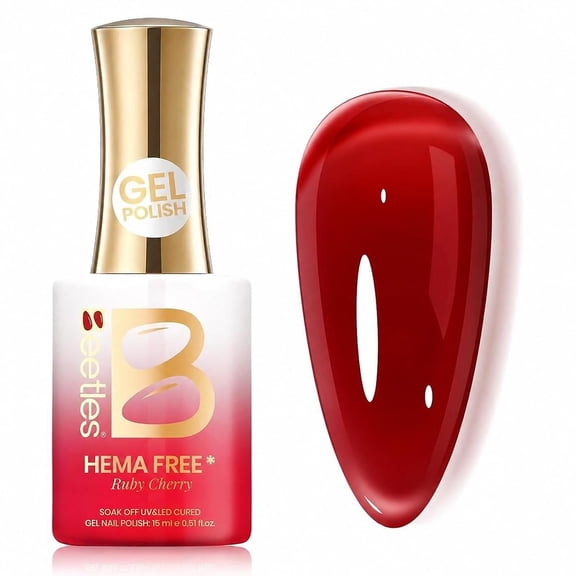 Beetles Ruby Cherry Jelly Red Gel Nail Polish, 15ML Full Size Neutral Sheer