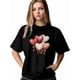 thumbnail image 1 of Women's T-Shirt,Short Sleeve Tee Shirts Casual Tops Love Heart Bow Balloon Crewneck T Shirt for Women, 1 of 8