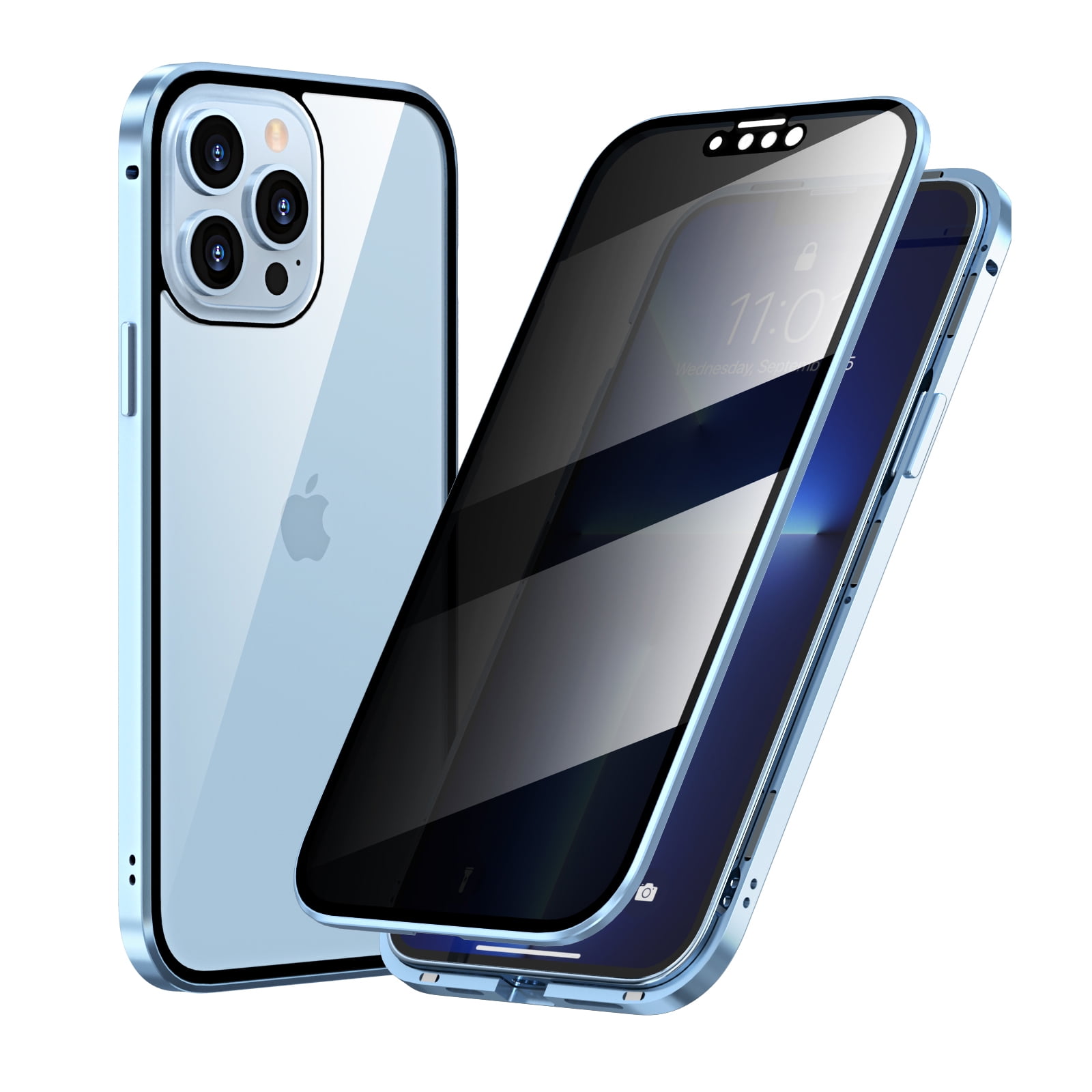AntiPeeping Case for iPhone 13 Pro 2021(6.1 inch), Allytech DoubleSided Tempered Glass Privacy