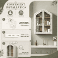 thumbnail image 6 of 31.5×23.6" Arched Bathroom Wall Cabinet with Glass Doors, Wall Mounted Display Cabinet with Adjustable Shelves, Hanging Storage Cabinet for Kitchen, Living Room, 6 of 9