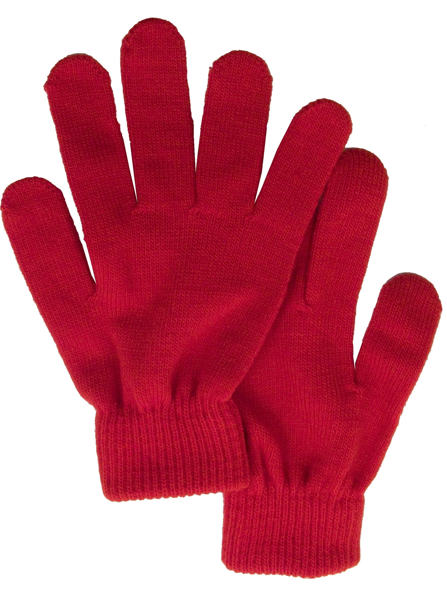 Unisex Outdoor Warm Winter Acrylic Red Gloves