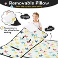 thumbnail image 3 of LightColorful BirdsFootprints Pattern Teens Toddler Nap Mat with Pillow, Sleeping Mat Bag for Preschool Daycare 50"x20", 3 of 6