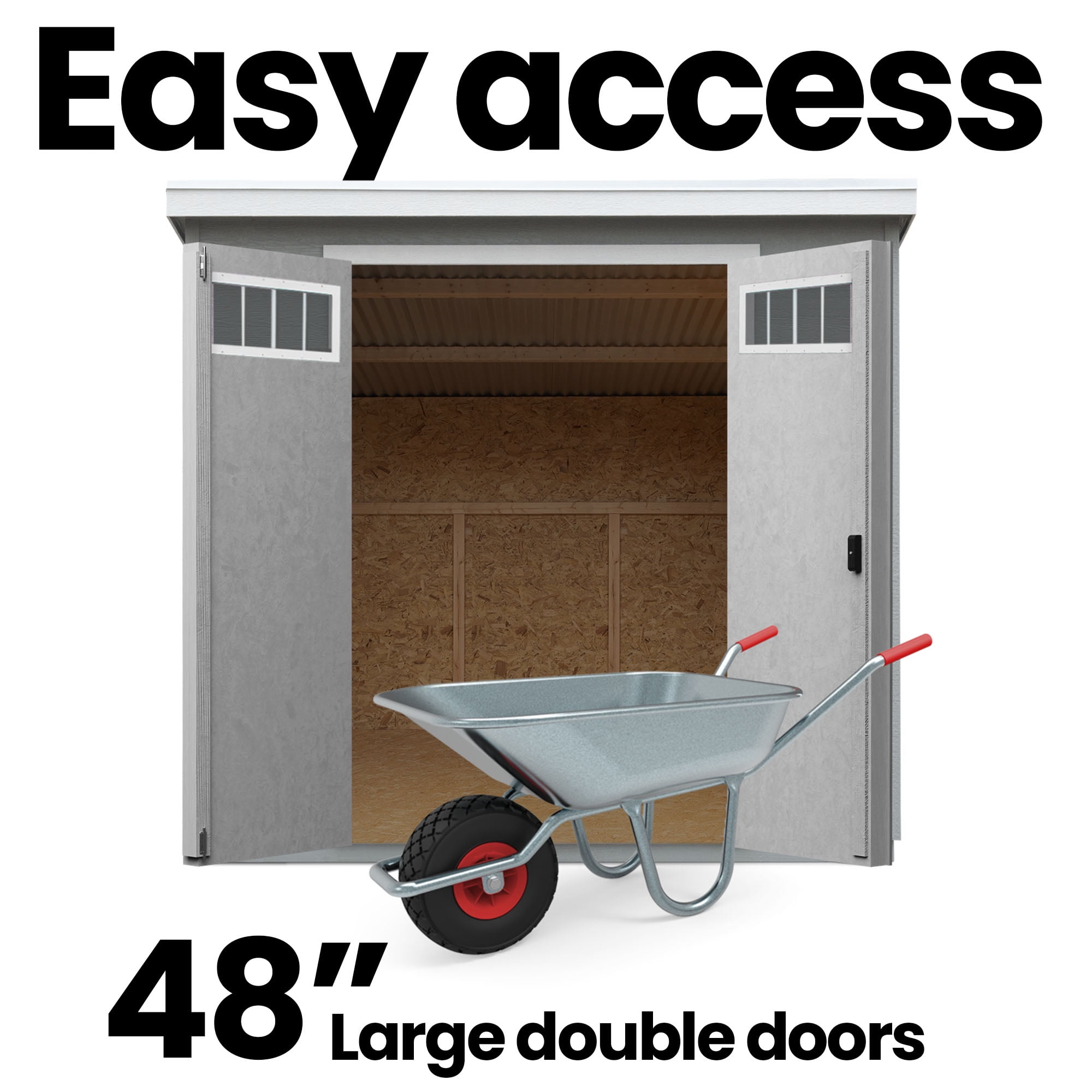 Handy Home Products Highland 8 ft x 6ft Modern Wooden Storage Shed