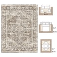 thumbnail image 4 of SIXHOME 9'x12' Washable Area Rug for Living Room Vintage Medallion Distressed Carpet Soft Low Pile Large Rug for Bedroom Dining Room Office Retro Indoor Home Decor Brown, 4 of 6