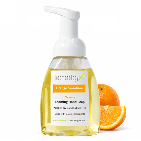 kosmatology® Orange Sweetness Organic Foaming Hand Soap | Moisturizing Hand Wash | Clean Ingredients, Infused with Essential Oils | 8.5 fl oz