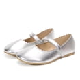 thumbnail image 2 of Rexoro Girls Mary Jane Shoes Shiny Patent Hook and Loop Ballet Flats with Flower Cutouts for Little/Big Kids School Party Dress Wear, 2 of 5
