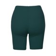thumbnail image 3 of A2Y Women's Basic Solid Premium Cotton Mid Thigh High Rise Biker Bermuda Shorts Huntergreen S, 3 of 5