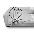 thumbnail image 3 of Humor Soft Flannel Fleece Throw Blanket, Challenge Accepted Guy Meme Caricature Man Trippy Styled Modern Picture, Cozy Plush for Indoor and Outdoor Use, 50" x 70", Black and White, by Ambesonne, 3 of 6