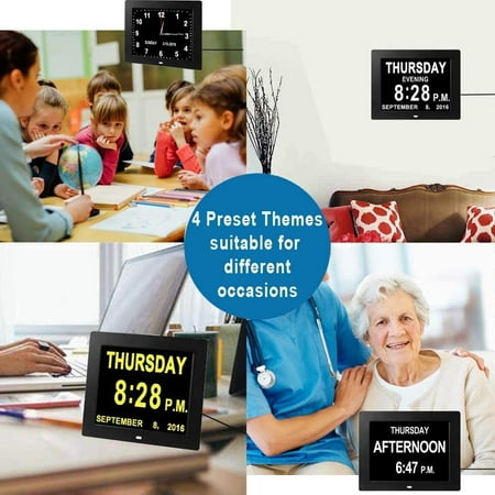 [2020 Upgraded] Digital Day Clocks,16 Reminders,Custom Alarms