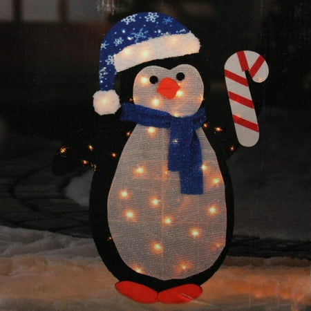 Northlight Seasonal Lighted Winter Penguin With Santa Hat Outdoor