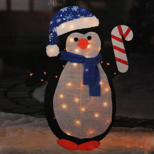 Northlight Seasonal Lighted Winter Penguin with Santa Hat Outdoor