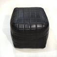 thumbnail image 3 of BBH Homes Handmade Black Leather Pouf Ottomans Square Goat Leather BBBACPF0023, 3 of 9