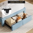 thumbnail image 4 of Eastvita Twin-Size Upholstered Platform Bed Frame with Large Storage Drawer/Bookcase Headboard - Easy to Assemble/Noise-Free/No Box Spring Needed/Light Blue, 4 of 6