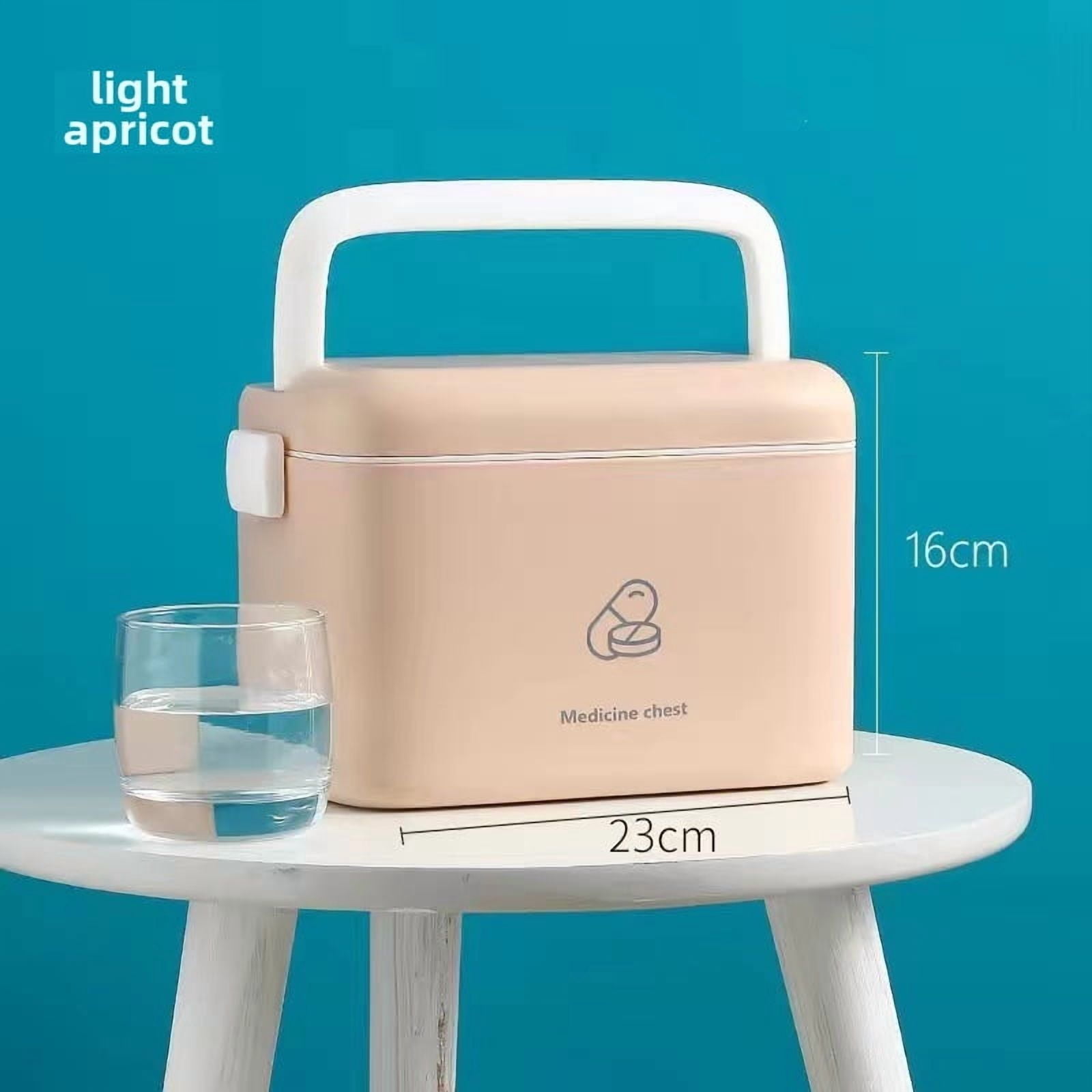 Portable Small Light Pink Medical Storage Box - Large Capacity Emergency First Aid Kit for Home & Healthcare Professionals, Durable Plastic Medicine Organizer for Quick Access to Essential Supplies
