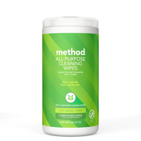 Method All-Purpose Cleaning Wipes, Lime + Sea Salt, 70 Count
