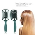 thumbnail image 2 of Square Detangling Detangler Curved Vented Hair Brush Comb for Men and Women Kids Gentle Detangle Long Types - Rubber brush head, 2 of 9
