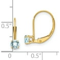 thumbnail image 4 of 14K Yellow Gold Aquamarine Earrings - March (13 X 4) Made In India xbe75, 4 of 5