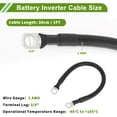 thumbnail image 4 of Cables de batería de inversor de 2 AWG de 3/8" Lug, cobre estañado, 1 pieza, negro, 1 pie, 4 of 7