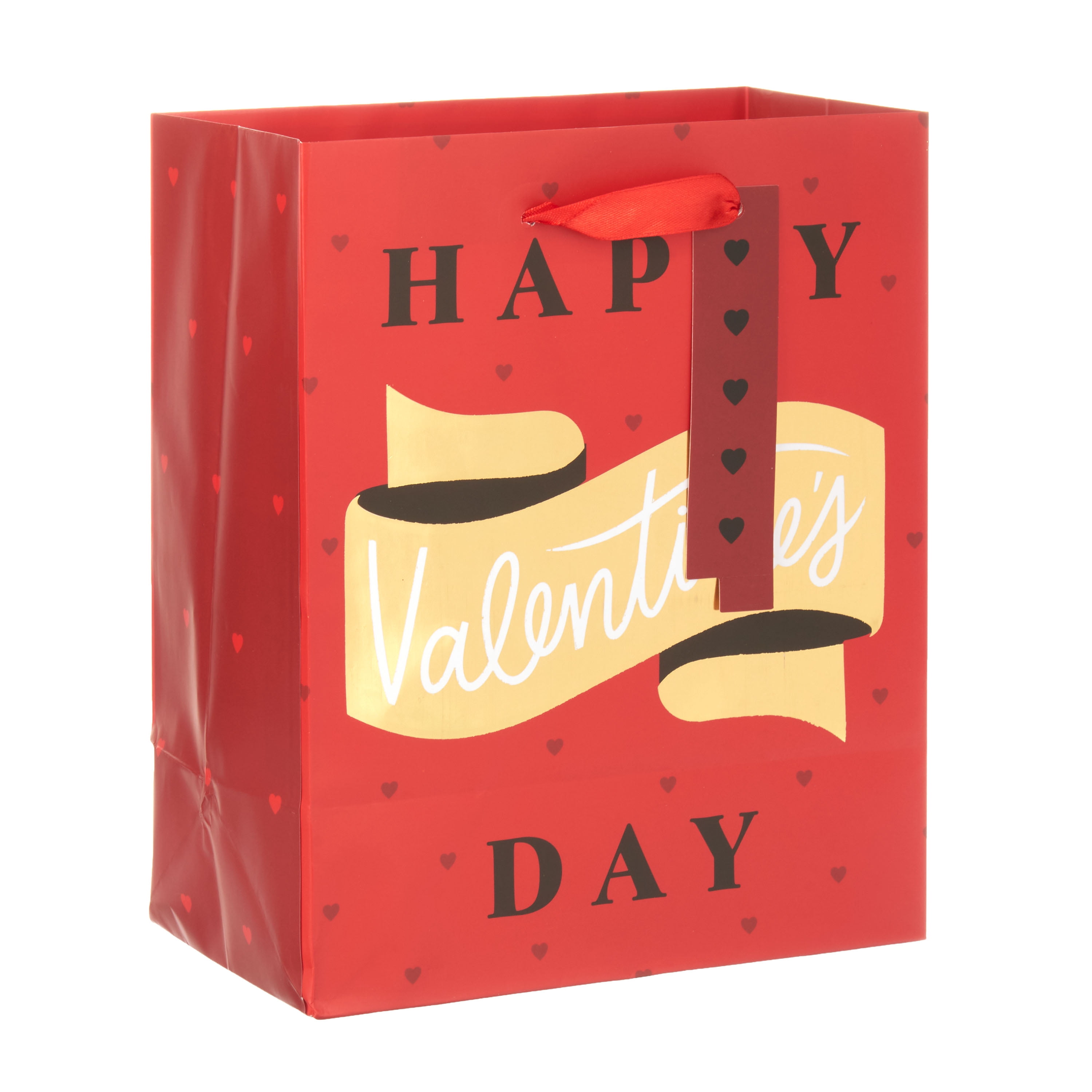 WAY TO CELEBRATE! Way To Celebrate Happy Valentine's Day Gold Banner Cub Gift Paper Bag