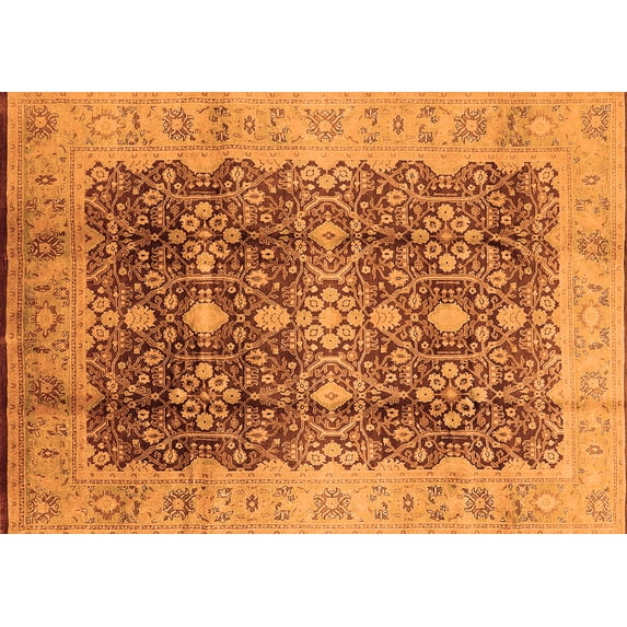 Ahgly Company Indoor Rectangle Oriental Orange Traditional Area Rugs, 2' x 3'