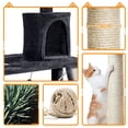 thumbnail image 6 of Alden Design 63″H Multi Level Cat Tree Condo with Basket & Hammock & Scratching Post, Black, 6 of 7
